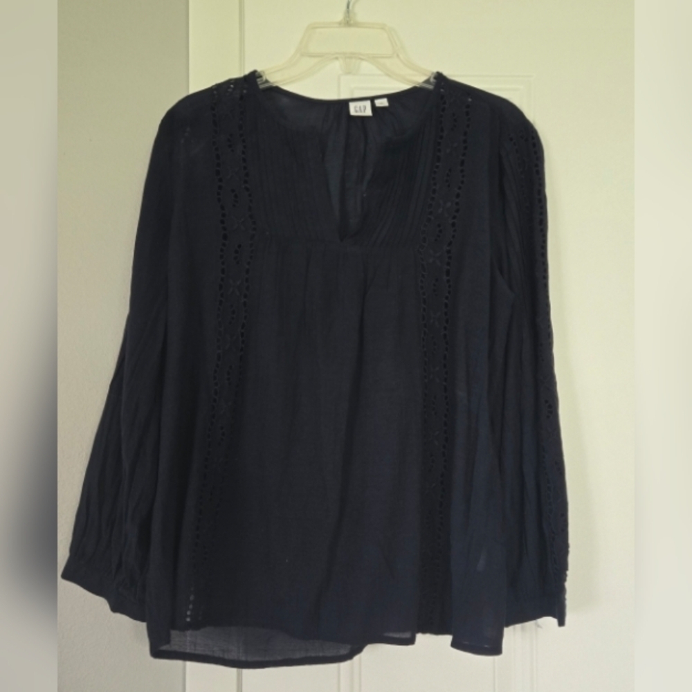 GAP Navy Long Sleeve Blouse